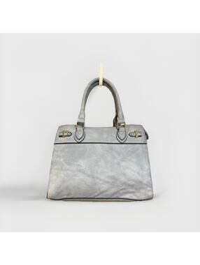 Dark Gray Faux Leather Studded 2-in-1 Tassel Tote B1